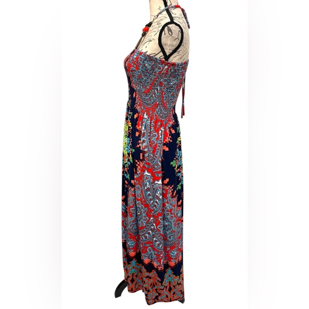 Magic Red and Blue Strapless Sundress Maxi Size Medium - Picture 5 of 7